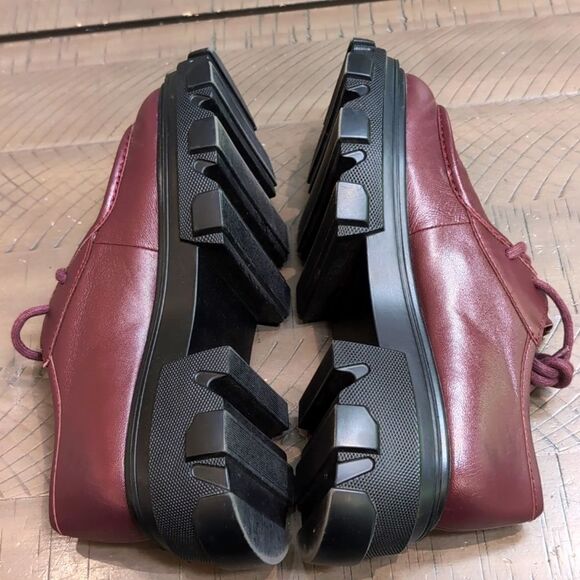 LISA VICKY Dare Lug Sole Burgundy Derby Shoes Women’s Size 7.5 - Picture 5 of 8
